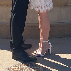 Womens White Heels Bride Wedding Size 6.5